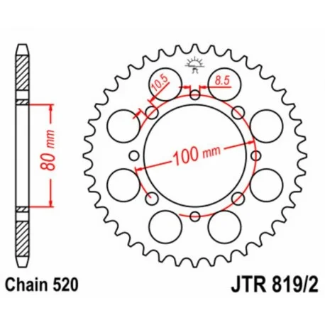Couronne JT SPROCKETS acier standard – 520