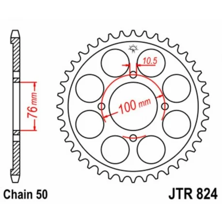 Couronne JT SPROCKETS acier standard 824 – 530