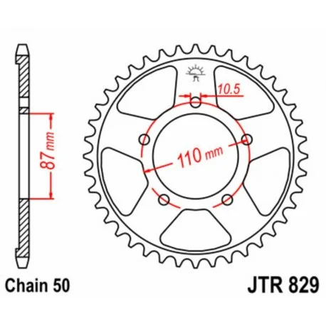 Couronne JT SPROCKETS acier standard 829 – 530