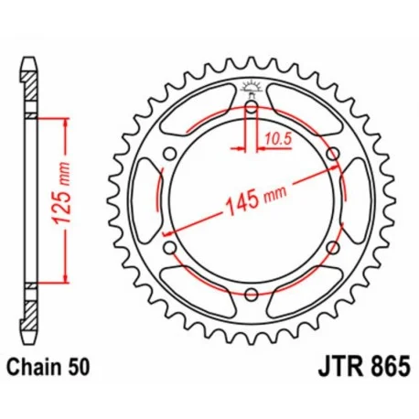 Couronne JT SPROCKETS acier standard 865 – 530