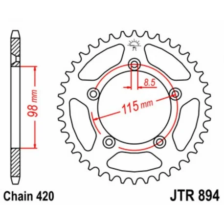 Couronne JT SPROCKETS acier standard 894 – 420