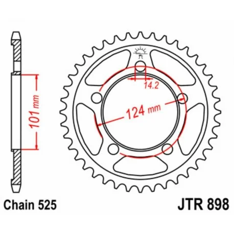 Couronne JT SPROCKETS acier standard 898 – 525