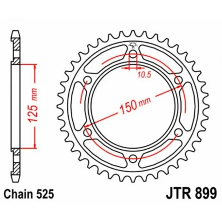 Couronne JT SPROCKETS acier standard 899 – 525
