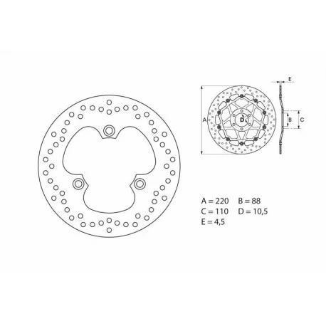 Disque de frein arriere BREMBO Oro 68B40743