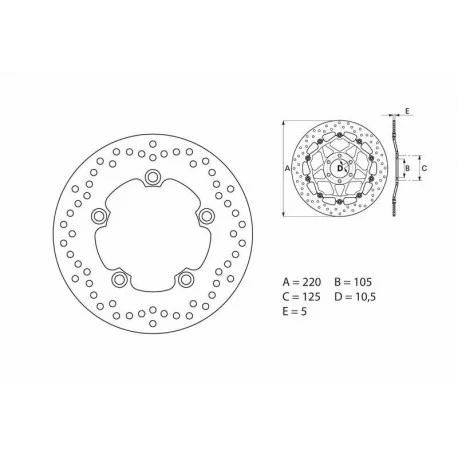Disque de frein arriere BREMBO Oro 68B40750
