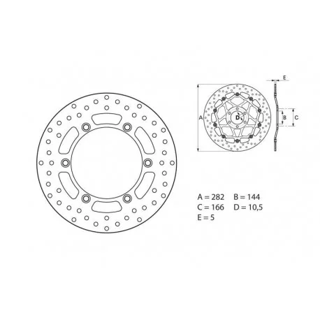 Disque de frein BREMBO Serie Oro fixe 68B407G4