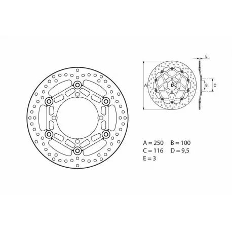Disque de frein flottant moto brembo 78B40810