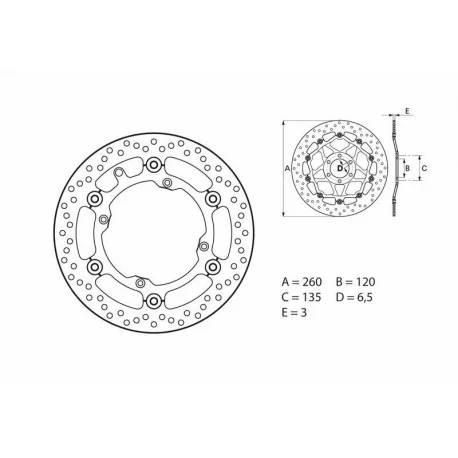 Disque de frein flottant moto brembo 78B40814