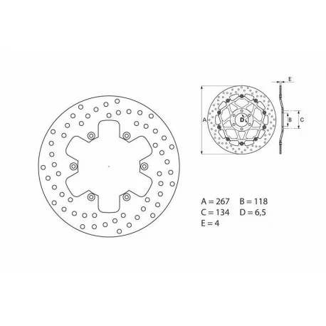 Disque de frein moto brembo 68B407C1