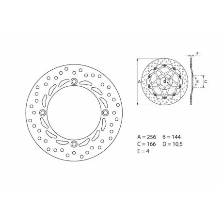 Disque de frein moto BREMBO ORO 68B407A5
