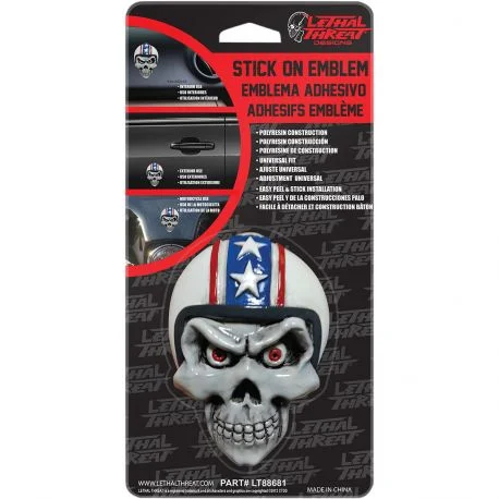 Embleme decoratif LETHAL THREAT RETRO BIKER SKULL
