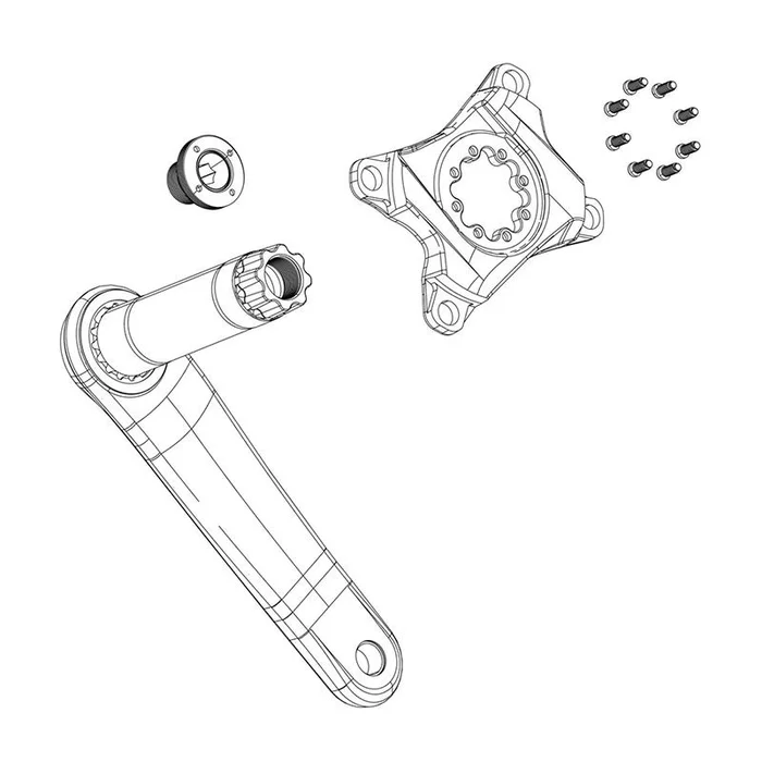 Étoile de pédalier sans plateau/avec vis fixation Fazua 107 BCD