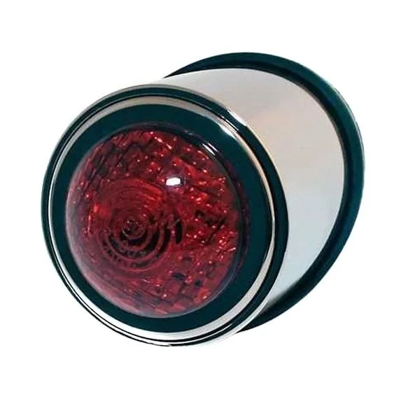 Feux arrière Brazoline School Rond chrome à Led Universel – Gris Ref : 6104