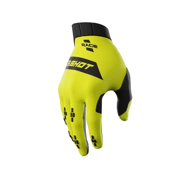 Gants Cross Enfant SHOT RACE Jaune Fluo