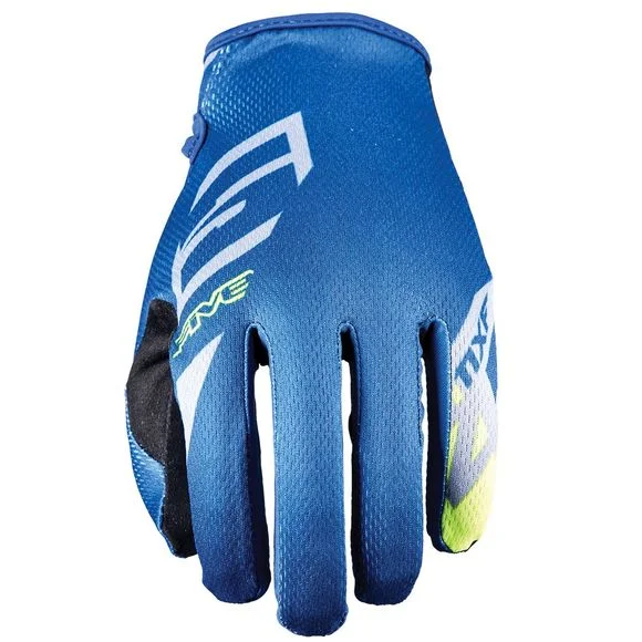 Gants cross Five MXF4 – SCRUB BLUE/FLUO YELLOW 2023 – Bleu / Jaune Ref : FV0331