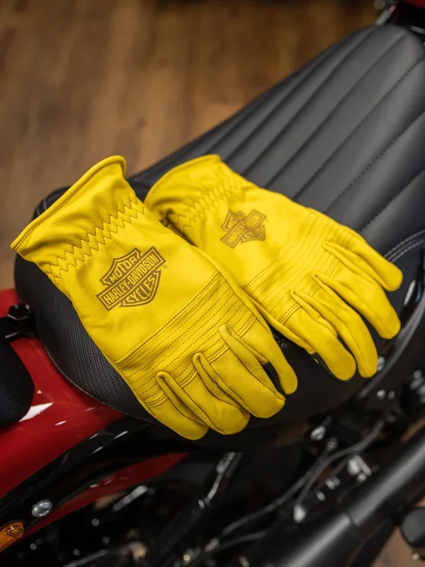Gants de travail en cuir Helm Bar & Shield pour hommes Harley-Davidson® – Naturel 98133-23VM