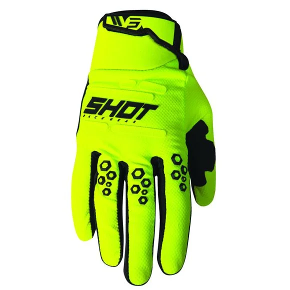 Gants Enduro Shot VISION – NEON YELLOW 2023 – Jaune / Noir Ref : SO1911
