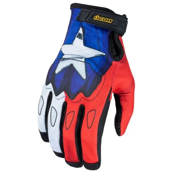 Gants Icon HOOLIGAN TEJAS LIBRE – Bleu / Blanc Ref : IC0884
