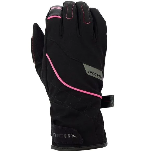 Gants Richa TINA 2 WATERPROOF – Noir / Rose Ref : RC0726
