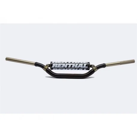 Guidon Cross Ø28,6mm avec barre RENTHAL Twinwall replica Villopoto / Stewart noir