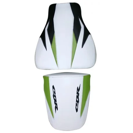 housse de selle bagster HONDA CBR600RR 2008 BLANC/NOIR/POMME/LETTRES NOIRES