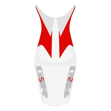 housse de selle bagster SUZUKI GSR600 2007 BLANC/ROUGE/GRIS CLAIR/LETTRES ARGENT