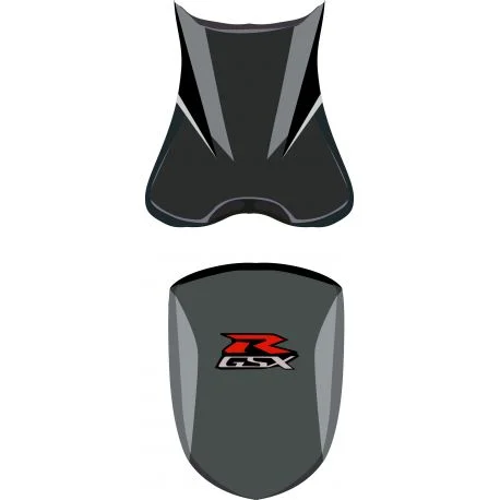 housse de selle bagster SUZUKI GSXR600 2006 NOIR/NUBUCK/GRIS CLAIR/ARGENT/LETTRES ROUGES