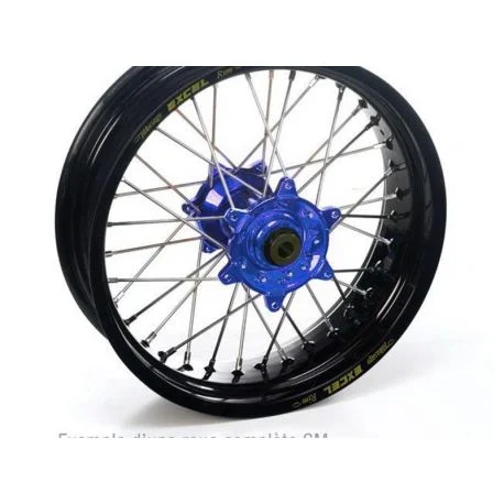 Jante HAAN WHEELS supermotard moto YAMAHA YZ125-250 1999-2013 17×3.50 avant moyeu bleu