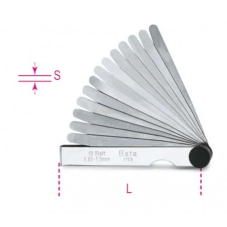 Jauges d’epaisseur metrique BETA 0,05 – 1mm 20 lames
