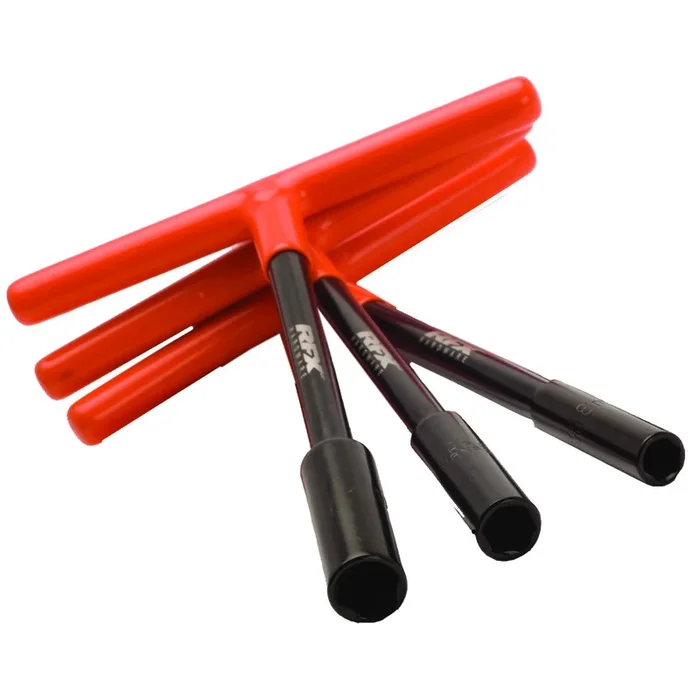 Jeu de clés en T RFX Pro (Noir/Orange) empreinte standard avec poignée en caoutchouc- 8mm/10mm/13mm pour KTM et Husqvarna