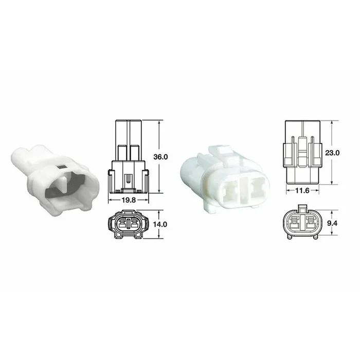 Jeu de connectiques 2 voies série 090 SMTO BIHR type origine Ø0,85mm²/1,25mm² – 5 jeux complets