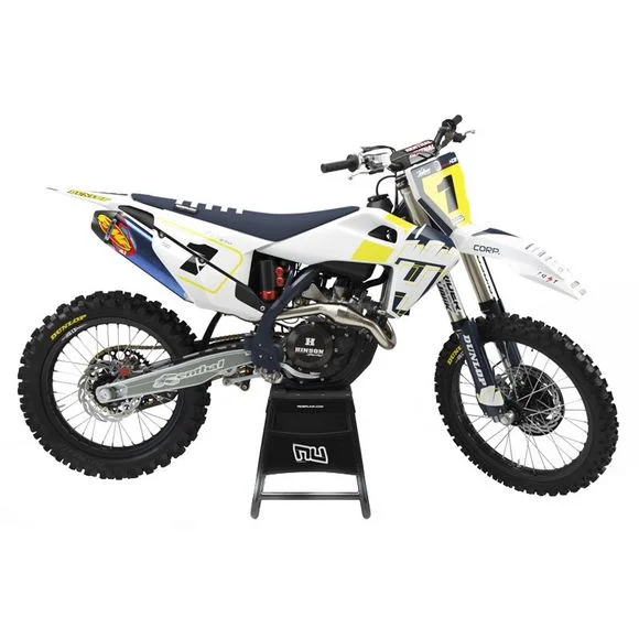 Kit déco RiderUnik RAK WHITE – Blanc / BleuHUSQVARNA 65 TC 65 – 2017 – 2024Ref : RU0906 / HUS-RAK WHITE-2