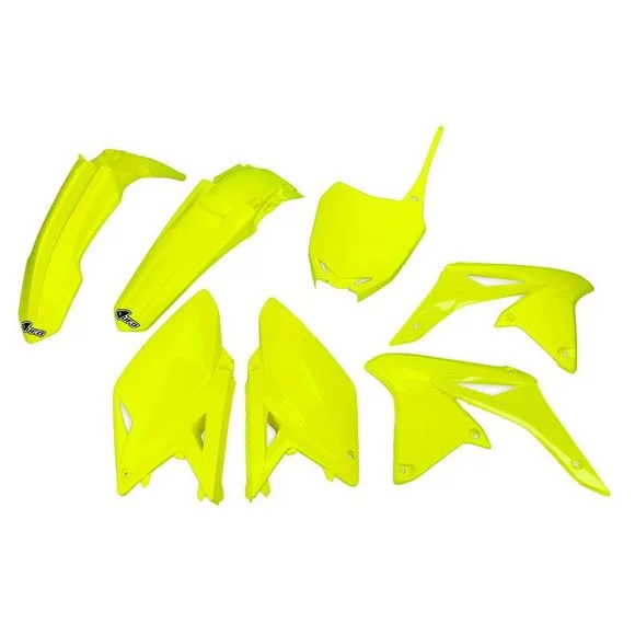 Kit plastiques Ufo couleur jaune fluoSUZUKI 250 RM-Z 250 – 2014 – 2018Ref : UF1289 / 1087729002