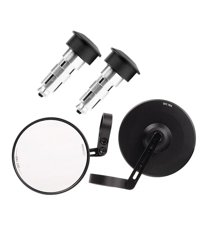 Kit Specchietti Bar End « Slim » con Adattatori ad Espansione Universali per Manubri Cavi