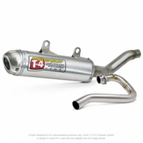 Ligne complete PRO CIRCUIT T-4 inox/silencieux alu brosse/casquette inox Honda TRX450 Sportrax