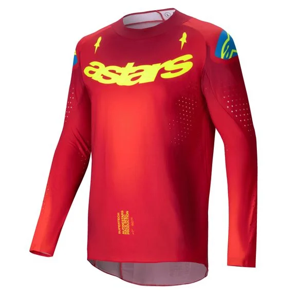 Maillot cross Alpinestars SUPERTECH – MAKER 2025 – Rouge / Jaune Ref : AP3413