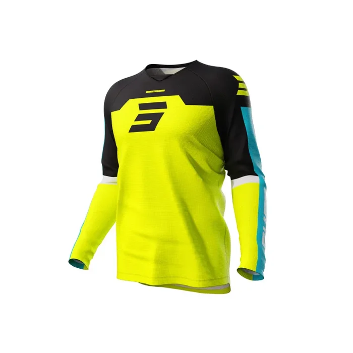 Maillot Cross Enfant SHOT DRAW IRON Jaune Fluo