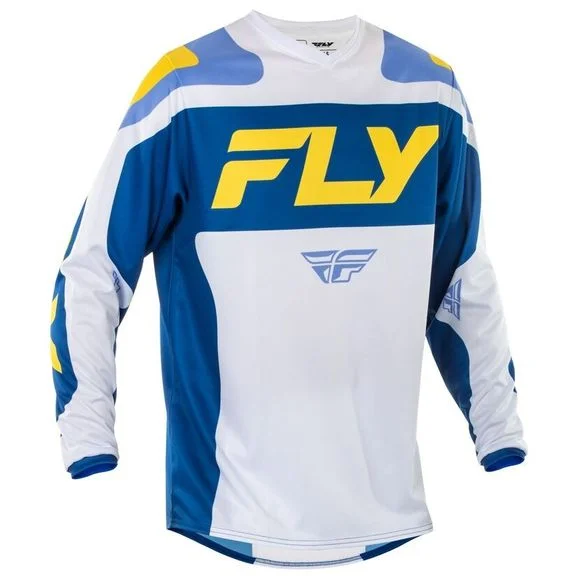Maillot cross Fly F-16 2025 – Blanc / Bleu Ref : FL1621