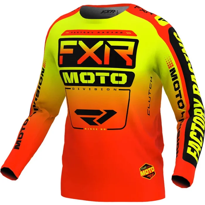 Maillot Cross FXR CLUTCH 2024 Jaune Fluo Rouge
