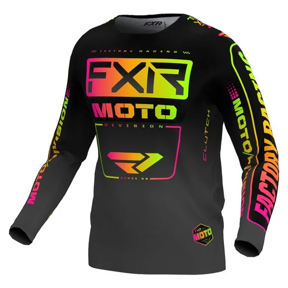 Maillot cross FXR KID CLUTCH 24 – Noir / Multicolore Ref : FXR0486