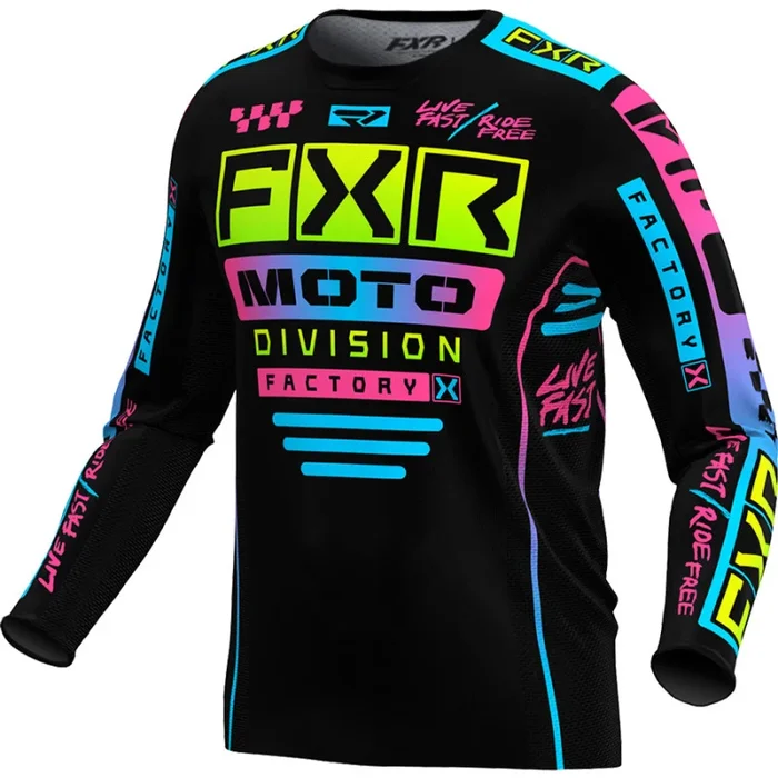 Maillot Cross FXR PODIUM GLADIATOR 2024 Noir Bleu Rose