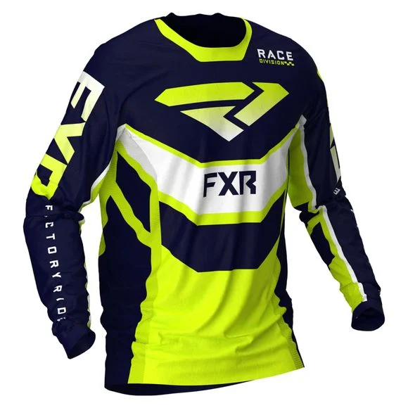 Maillot cross FXR PODIUM NAVY/HI VIS/WHITE 2021 – Bleu / Jaune Ref : FXR0025