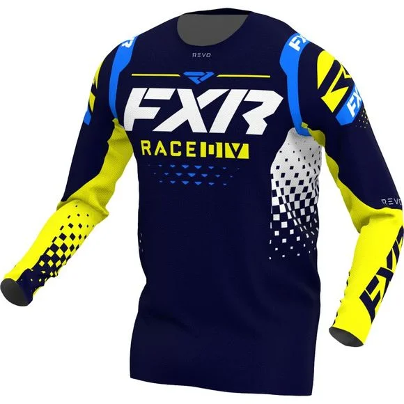 Maillot cross FXR REVO MIDNIGHT/WHITE/YELLOW 2022 – Bleu / Blanc Ref : FXR0128