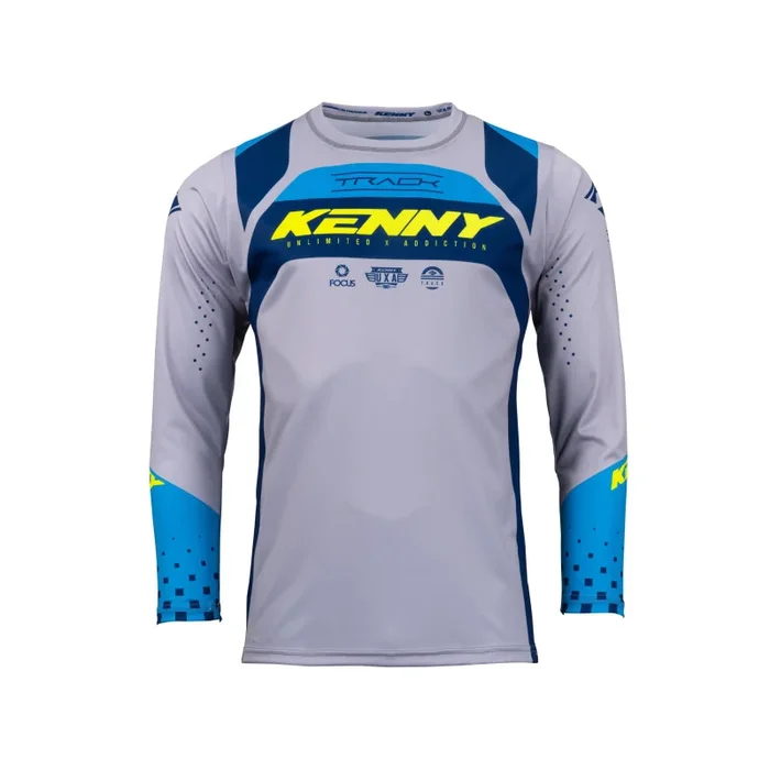 Maillot Cross KENNY TRACK FOCUS Enfant Bleu Jaune Fluo