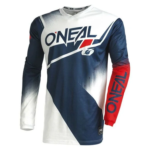 Maillot cross O&rsquo;Neal ELEMENT – RACEWEAR V.22 – BLUE WHITE RED 2023 – Bleu / Blanc Ref : OL1748