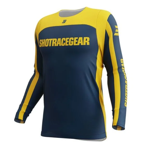 Maillot cross Shot CONTACT – MITHIC 2025 – Bleu / Jaune Ref : SO2659