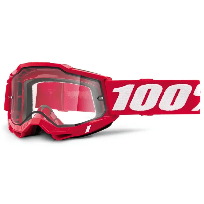 Masque Cross ACCURI 2 ENDURO MOTO Rouge Fluo – Ecran Clair