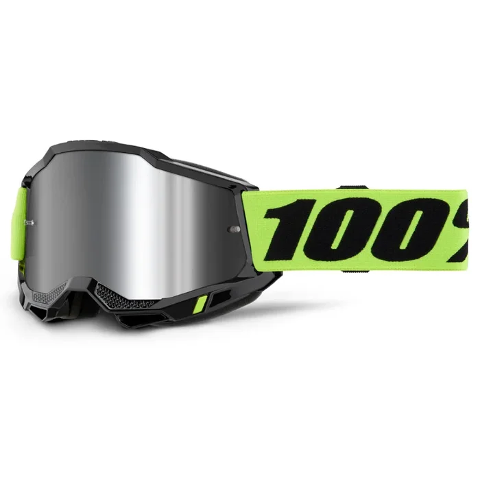 Masque Cross ACCURI 2 Jaune Fluo – Ecran Mirror Silver