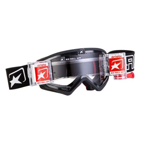 Masque cross Ariete MUDMAX BLACK ROLL OFF 2019 – Noir / Blanc Ref : ARE0110 / 14940-NRO