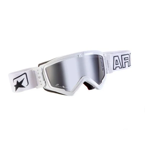 Masque cross Ariete MUDMAX WHITE/BLACK IRIDIUM SILVER 2019 – Blanc / Noir Ref : ARE0074 / 14940-BSG